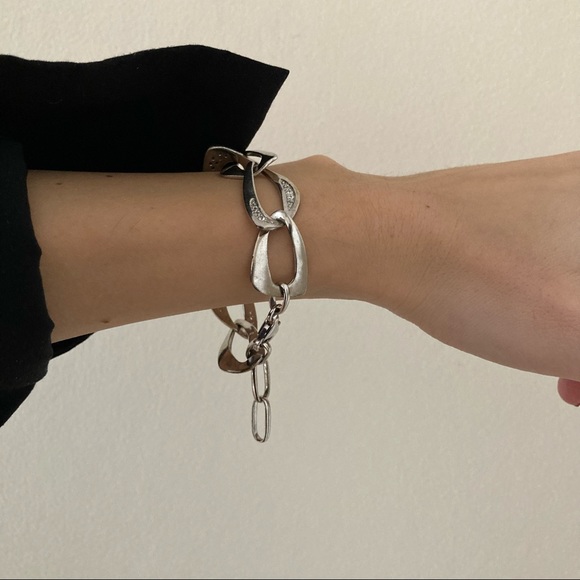 Sterling silver chain bracalet with stones - Picture 8 of 11